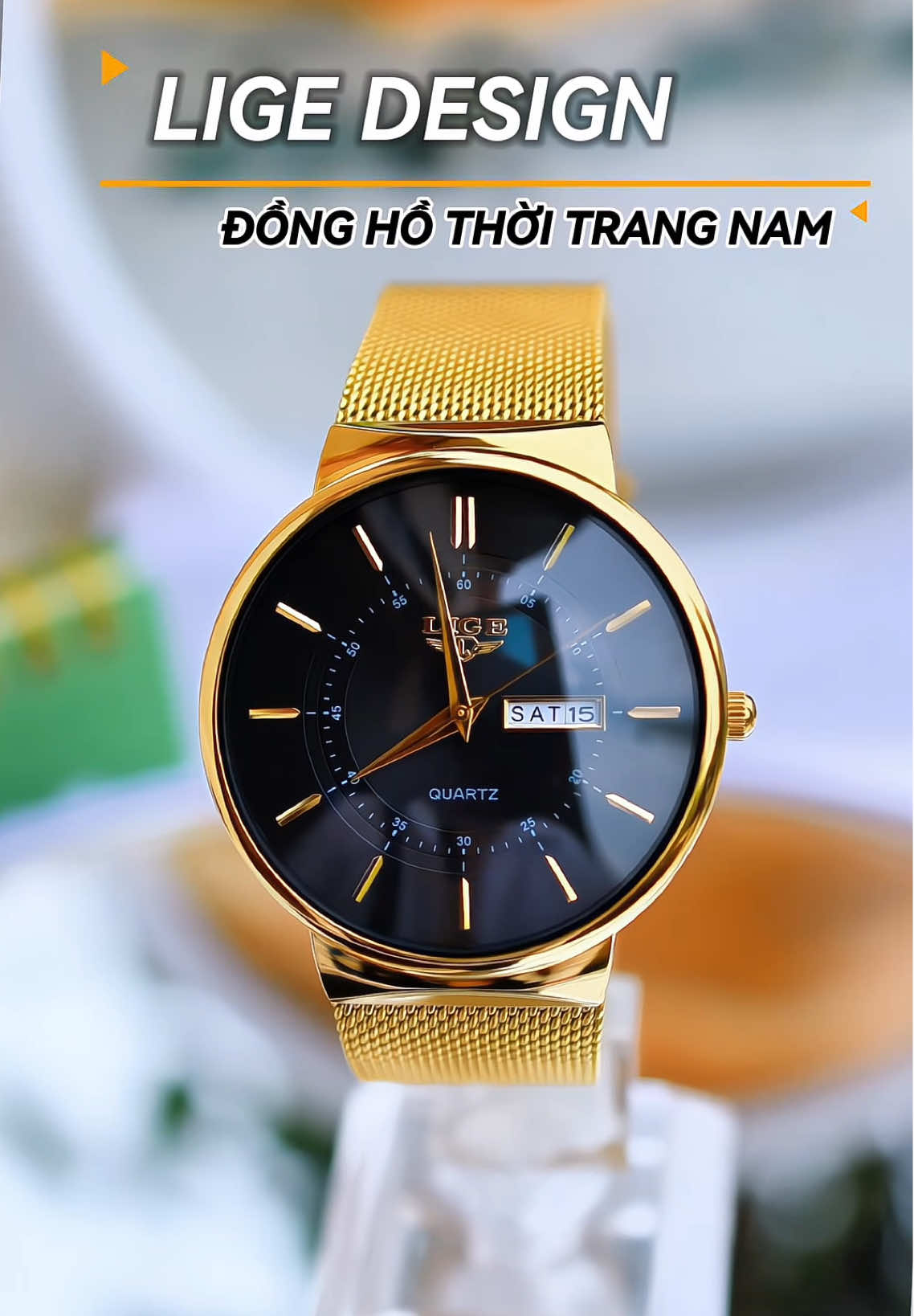 Đồng hồ thời trang nam lige thiết kế bo tròn mềm mại #dongho #donghonam #donghothoitrang #đồnghồ 