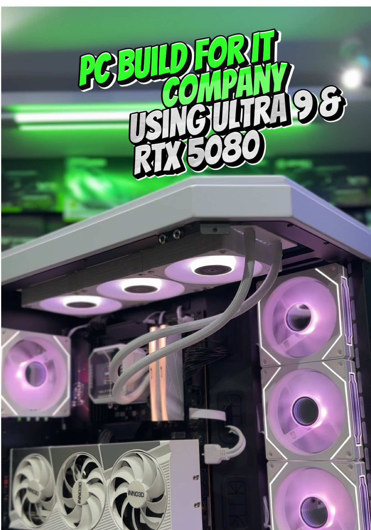 1. Processor: Ultra 9 Processor 2. Motherboard : Asrock Z890 Phantom Gaming Riptide Wifi 3. Ram: Vcolor  32*2(6800mhz) 4. Graphics card: Inno3d RTX 5080 Gaming OC White 5. Ssd: Addlink 2tb nvme Gen 4 6. Powersupply : Huntkey 1000w Platinum 7. Cooler: Valkyrie B360 AIO 8. Case: Hyte Y60 . . . . Contact us on 9818695005/06 We are located at putalisadak, Opposite to starmall . . . . . . . . #fypシ #explore #gaming #nepal