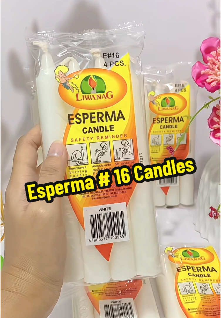 Esperma #16 Candles 4 Pcs Kada Pack. Best used in household, altar, baptism/christening, church, etc.. #fyp #candles #tiktok #foryou 