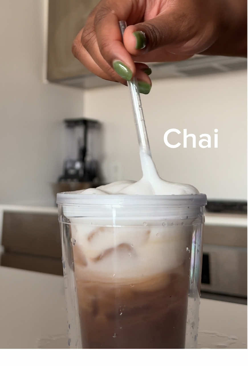 Iced Chai is my favorite never lets me down 🤭#fyp #chai #icedchai #drink #icedcoffee #matcha #relatable #morningroutine 