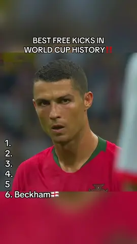 BEST FREE KICKS IN WORLD CUP HISTORY‼️#football #footballtiktok #soccertiktok #Soccer #ronaldo #messi 