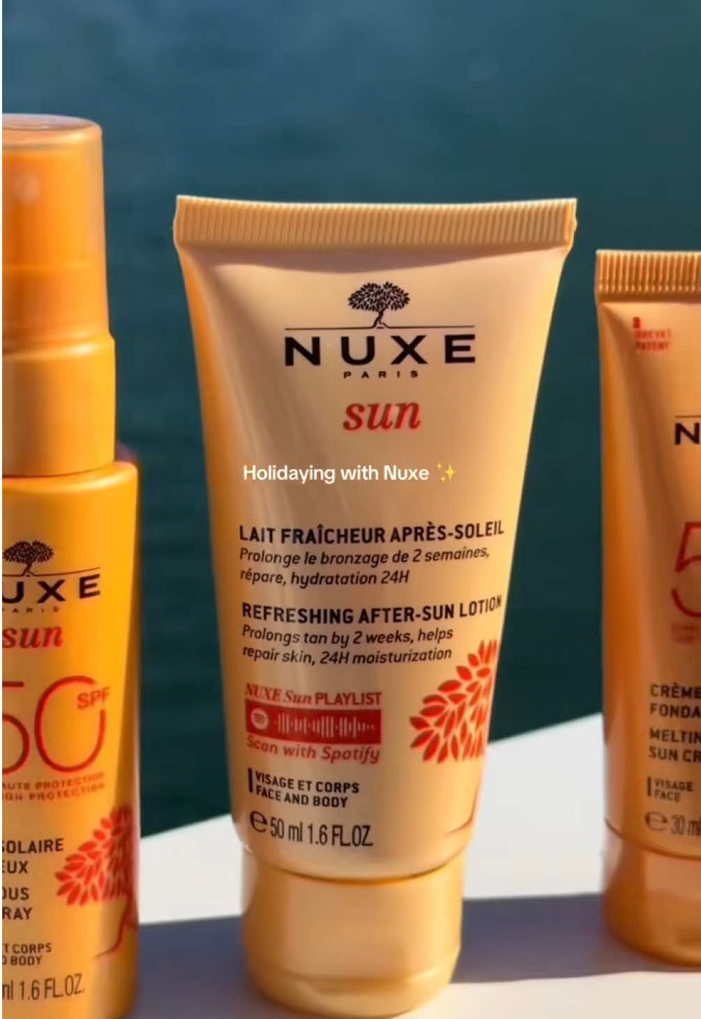Mini formats, maximum protection 🙌 🧴 Melting Sun Cream SPF50 🌞 Delicious Sun Spray SPF50 ❄️ Refreshing After-Sun Lotion   Who's slipping our Summer Pouch into their carry-on ?    @Jessy | Travel & Lifestyle UGC 🧡 #Nuxe #NuxeSun #NuxeSunOil #SunOilGold #TanningSunOil #ProtectandGlow #SunProtection #Sunscreen #Suncream #SPF #SPF50 #Summer #Summer2025 #Skincare #Bodycare #Beauty #BeautyTok #TravelSize 