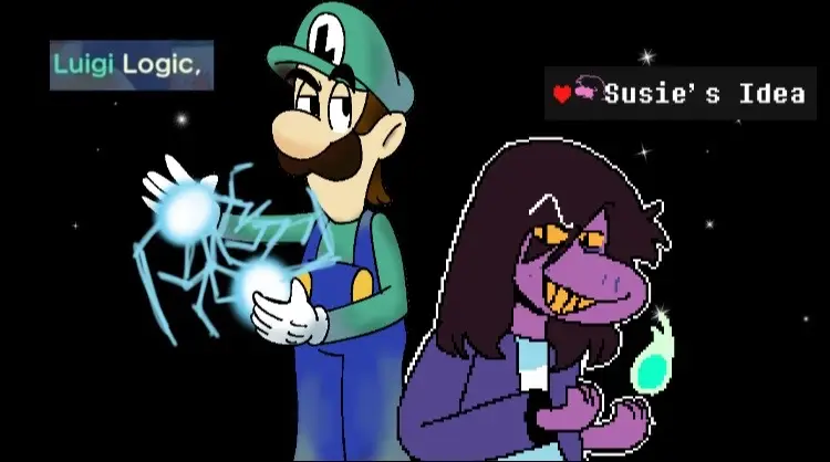 I just realized the similarities between Luigi Logic and Susie’s Idea, and had to draw this. #luigi #marioandluigibrothership #marioandluigi #luigilogic #deltarune #deltarunefanart #susiedeltarune #susiesidea #fypシ 