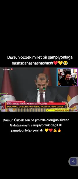 😎Dursun özbek millet bir şampiyonluğa❤️💛 hashsdahashashashash😂#Galatasaray💛❤️ 