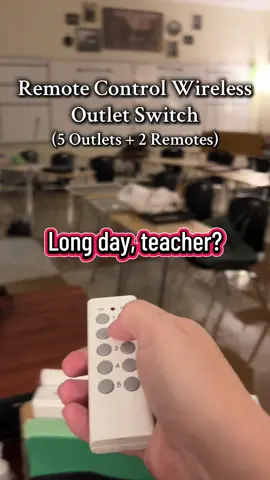 Long day? This remote control outlet switch is a game-changer for a teacher’s quick exit. Turn off classroom lights with a few clicks and be out of the door faster.  #TeachersOfTikTok #ClassroomHacks #TeacherLife #WirelessLightSwitch #RemoteControlOutlet #TimeSaver #TeachersofTikTok   