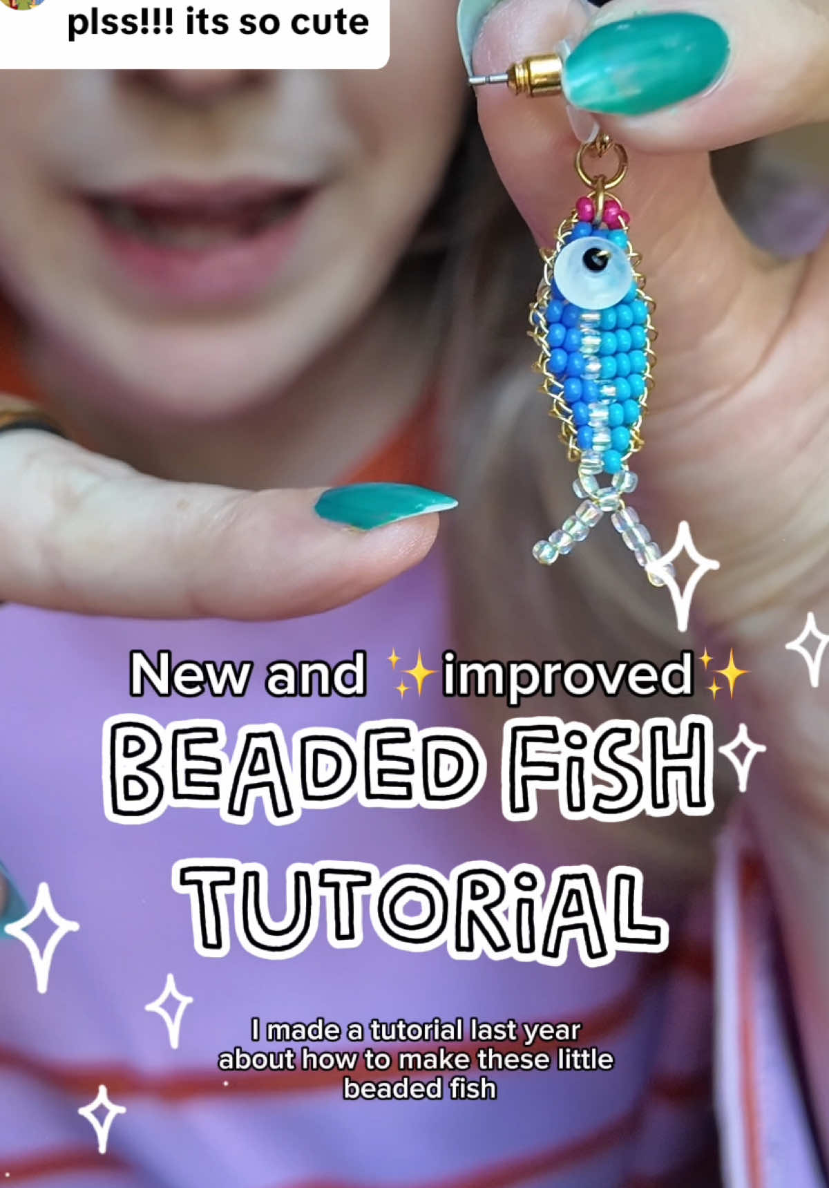 Replying to @:v NEW FISH TUTORIAL! I’ve gotten so many comments with questions on my original tutorial, and since I was a total noob last year I thought it was time to make a new and improved tutorial. I’m spilling all my secrets. Literally putting myself on the line because I sell these. So please enjoy 🐠 ##beadedfish##beadedjewelry##fishcharm##handmadejewelry##beadednecklace##crafttutorial##beadedjewelrytutorial##fishjewelry 