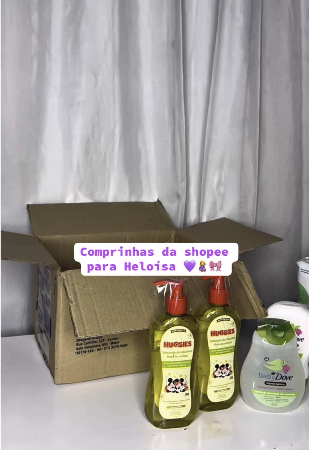 Parte 1 do enxoval da Heloísa 💜🤰🎀  #enxovaldebebe #enxovalshoppee #comprinhas #enxovaldebebê 