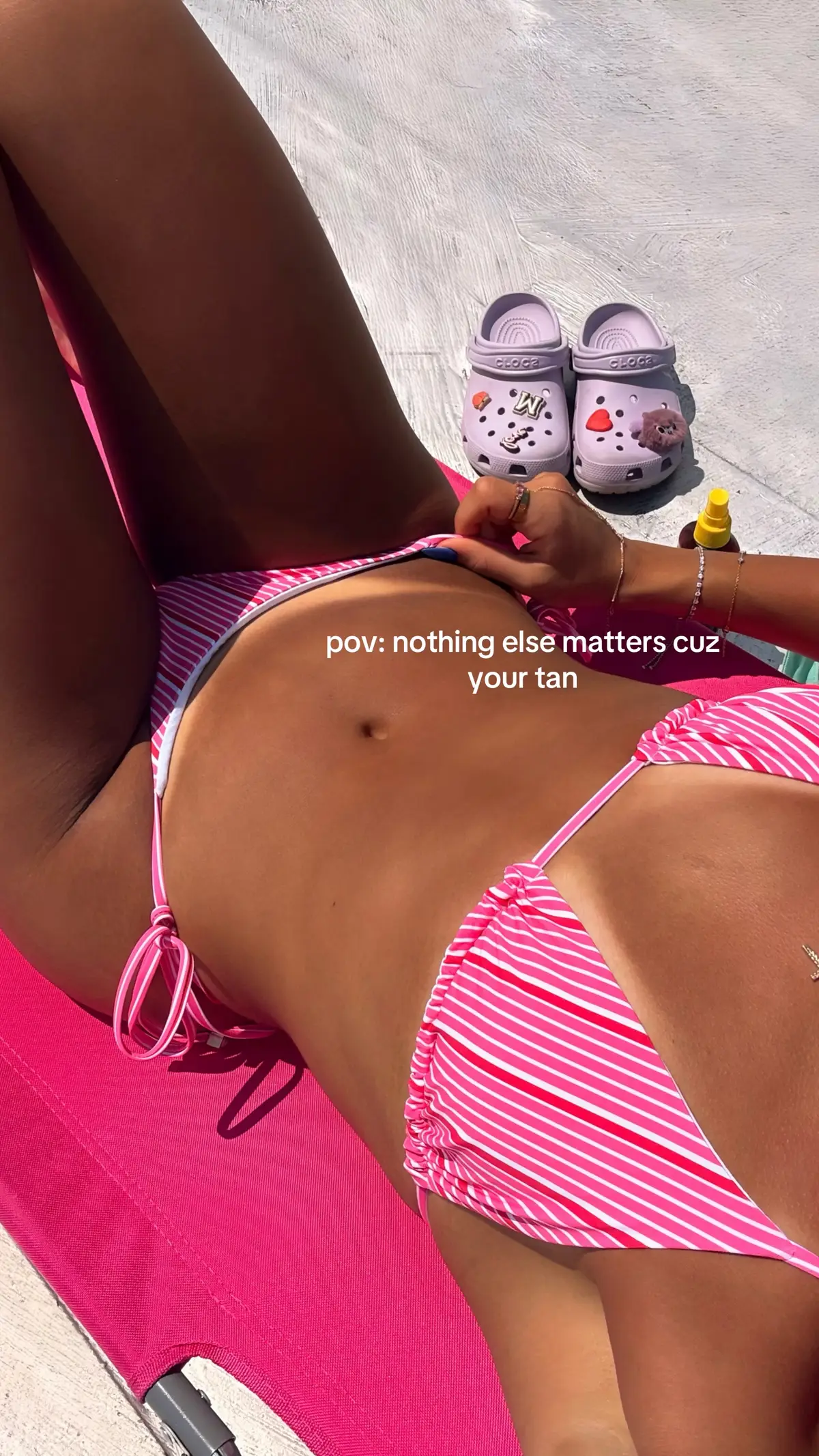 like i’m just 10x hotter tanned #tanning #uv #sun 