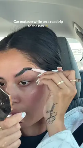 GRWM in the car #passengerprincess #grwm #makeup #bayarea #fypage 