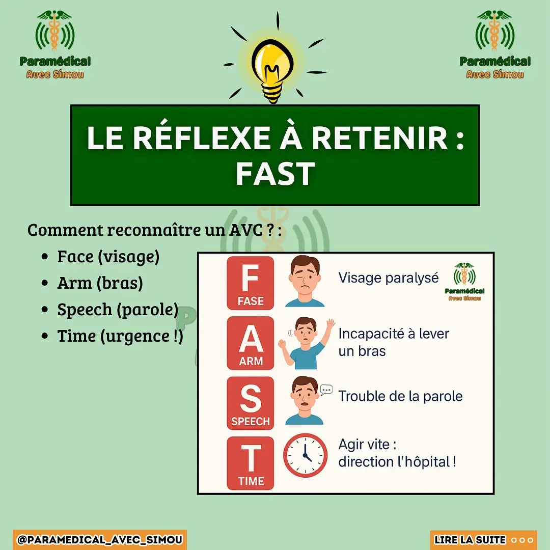 💮 Les 5 signes d’un AVC à reconnaître immédiatement || Follow me ❤️✨ || ⭕️ | شارك المنشور مع أصدقائك ⭕️ | إحفظ المنشور ستحتاجه لاحقًا ⭕️ | لاتنسوا الاشتراك لمزيد من المنشورات ❌ | حذاري سرقة المنشور ❤️ FREE PALESTINE ✨🇵🇸✨ ❤️ ﷽ ﴿إِنَّ اللَّهَ وَمَلَائِكَتَهُ يُصَلُّونَ عَلَى النَّبِيِّ يَا أَيُّهَا الَّذِينَ آَمَنُوا صَلُّوا عَلَيْهِ وَسَلِّمُوا تَسْلِيمًا﴾ #paramedical_avec_simou #paramedical #paramedicalcourses #paramédical_dz #paramedicalstudent #nursing #nursingschool #nursingstudent #nursinglife #nursingstudents #médical #medical #medicalstudent #medicalschool #medicalstudents #medicalscience #infermier #infermiere #nurse #nurselife #maladie #AVC #Urgence #Cerveau #Neurologie #Symptômes #SantéCérébrale #ÉtudiantsInfirmiers #FAST