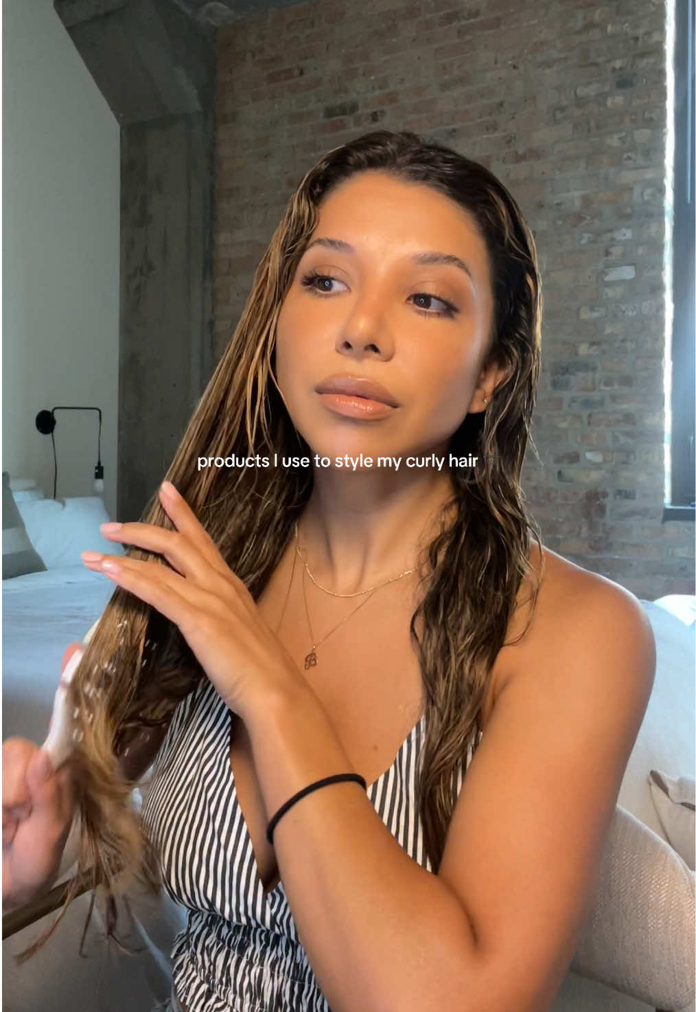 @Not Your Mother's curl foam and cream  @THE OUAI leave in conditioner  @Dyson USA  🤍