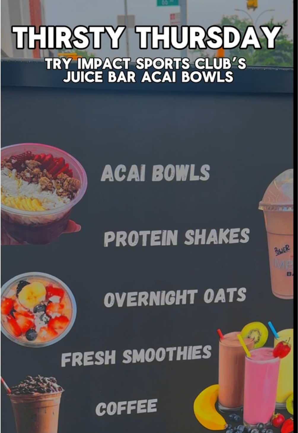 Try Impact Sports Club's acai bowls today! #Fitness #workoutmotivation #gym #acaibowl #smoothiebar  #queensny #ny 