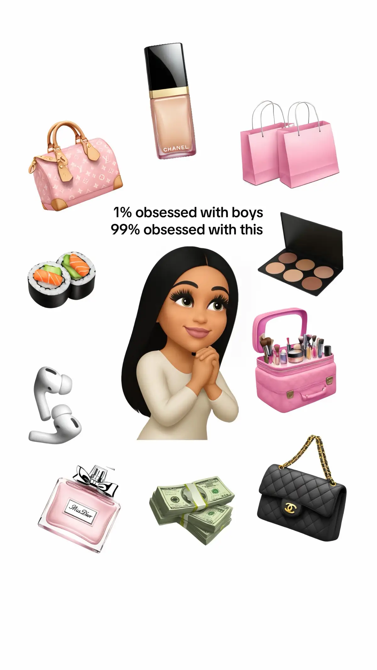 #fyp #baddie #luxurybag #sushi #money #latinamakeup #latina #emoji #blackhair #foryoupagе #vibes #girlsrepost_ 