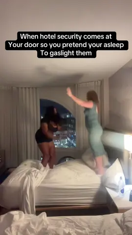 We just want to jump on the bed like they do in the movies 😭#itis2inthemorning #introuble 