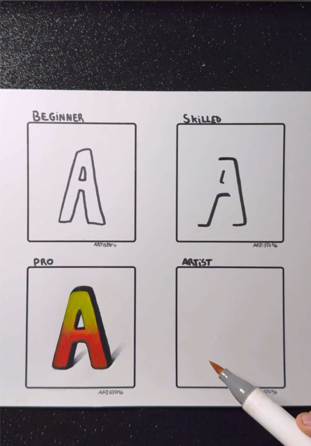 How Good can a Letter “A” get? ✍️✨🤔 Next Letter?! #tiktokart #letters #drawing 