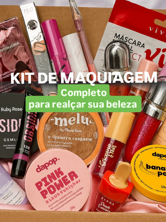 Kit de Maquiagem Ruby Rose Melu Vivai Spcolors Melhores Marcas Iniciante e Profissional! OS LINKS ESTÃO NA BIO! Kit com 14 peças perfeito para você que quer está linda todos os dias☺️❤️ #utensilios #casamento #achadinhos  #achadinhosshopee #viraltiktok #viral_video  #maquiagem #makeup 