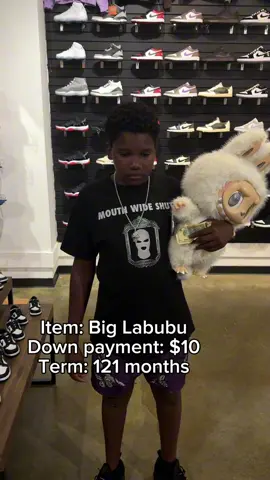 Shoutout Rob for putting down his 1st month payment and financing those huge Labubu 🤝 Located inside Burbank Town Center Mall (Address in bio) Hours: SUN: 11AM-7PM M-F: 11AM-8PM SAT: 11AM-9PM #theliquorburbank #burbank #hypebeast #hype #fyp #labubu #jordans #reseller #n3onclips #travisscott #kanyewest #relatable #jordans 