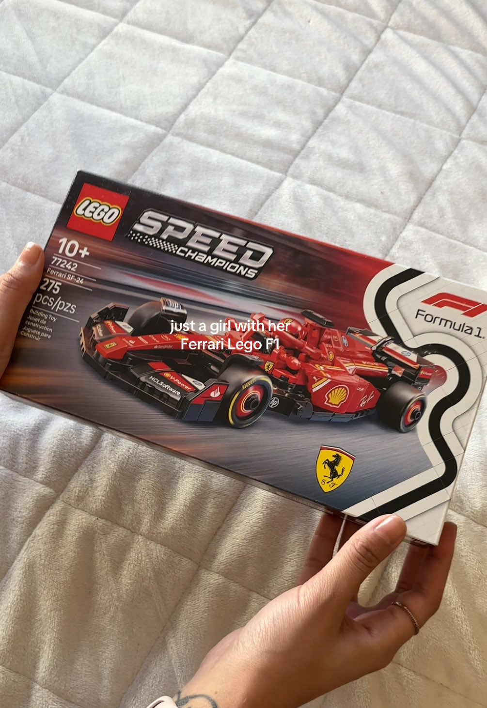 Just a girl with her Ferrari Lego F1 🏎️🏆♥️🏁 #formula1 #formulaone #ferrarilego #ferrari #lego #legof1 