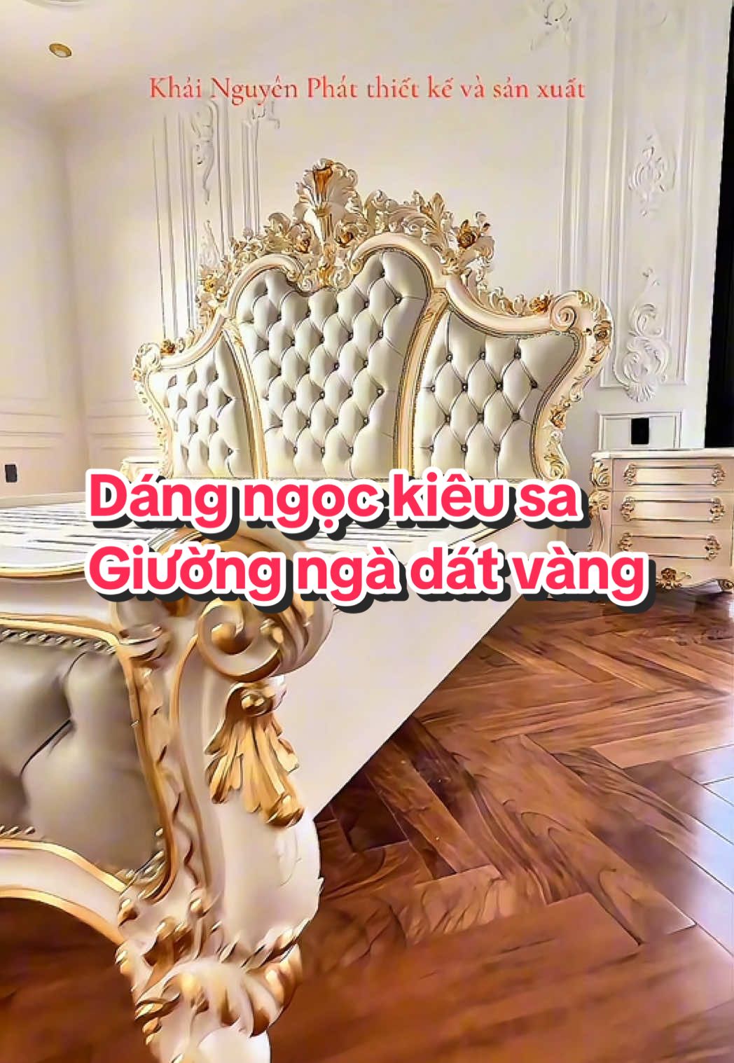 Mẫu giường Tân Cổ Điển cao cấp. Được Khải nguyên phát thiết kế và sản xuất tại nhà máy Thuận An, Bình Dương  #khainguyenphat #thietkekientruc #thietkenoithat #maugiuong 