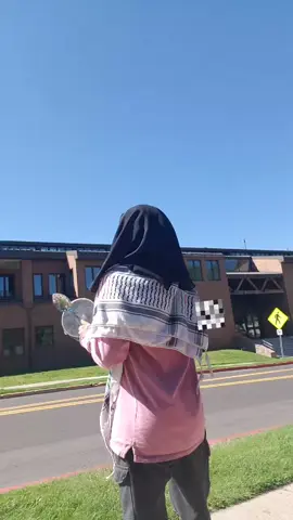 As requested by the beloved journalist Bisan  I banged a pot in front of the city hall in the town im currently in nearly all day by myself  no embassy here but they where certainly unhappy with the ruckus 