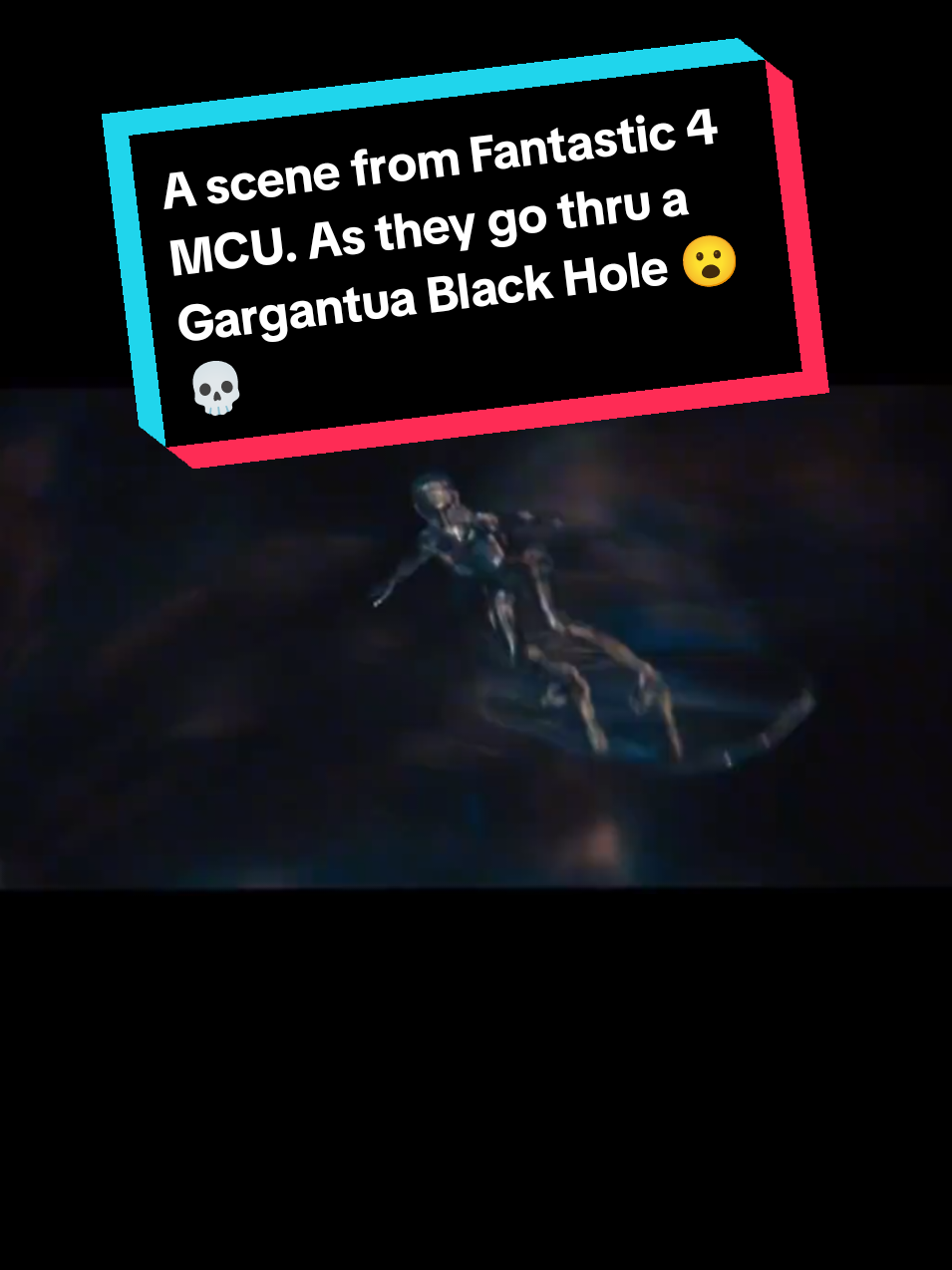 Clearly Surfing The Event Horizon. Like Interstellar. They real went in a Massive Gargantua Black hole.  Like a irl size #fantasticfour #f4 #interstellar  #outerspace #marvel #fantasticfourfirststeps #mrfantastic 