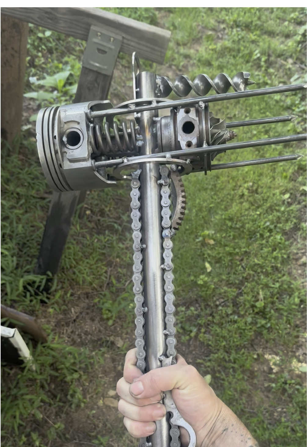 Its a work in progress  #hammertime #scrapmetal #upcycle #bottleopener #angryorchard 