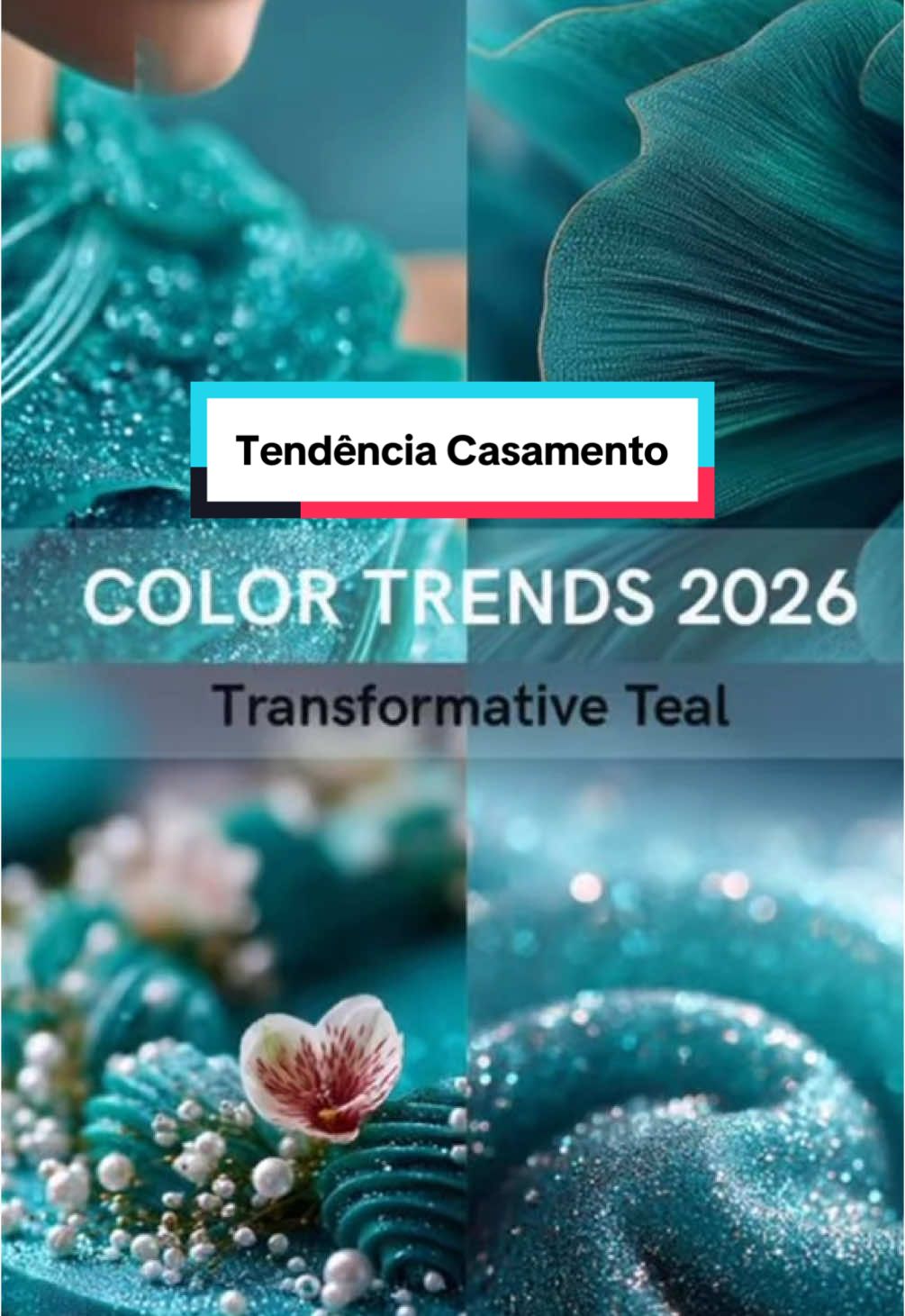 A Pantone já elegeu a cor tendência para o ano de 2026 “Transformative Teal” sendo apontado como uma das cores principais, juntamente com outras tonalidades vibrantes e clássicas, segundo líderes de tendência Coloro e WGSN, estamos de olho para este lançamento. Cores de Destaque para 2026: Transformative Teal: Um tom de azulação com esverdeado que reflete a crescente preocupação com a sustentabilidade. Então prepare-se... #cor #pantone #tendencia2026 #tendencia #dicascasamento #tendencia #tendencias #casamento #casamentos #noivos #2026 