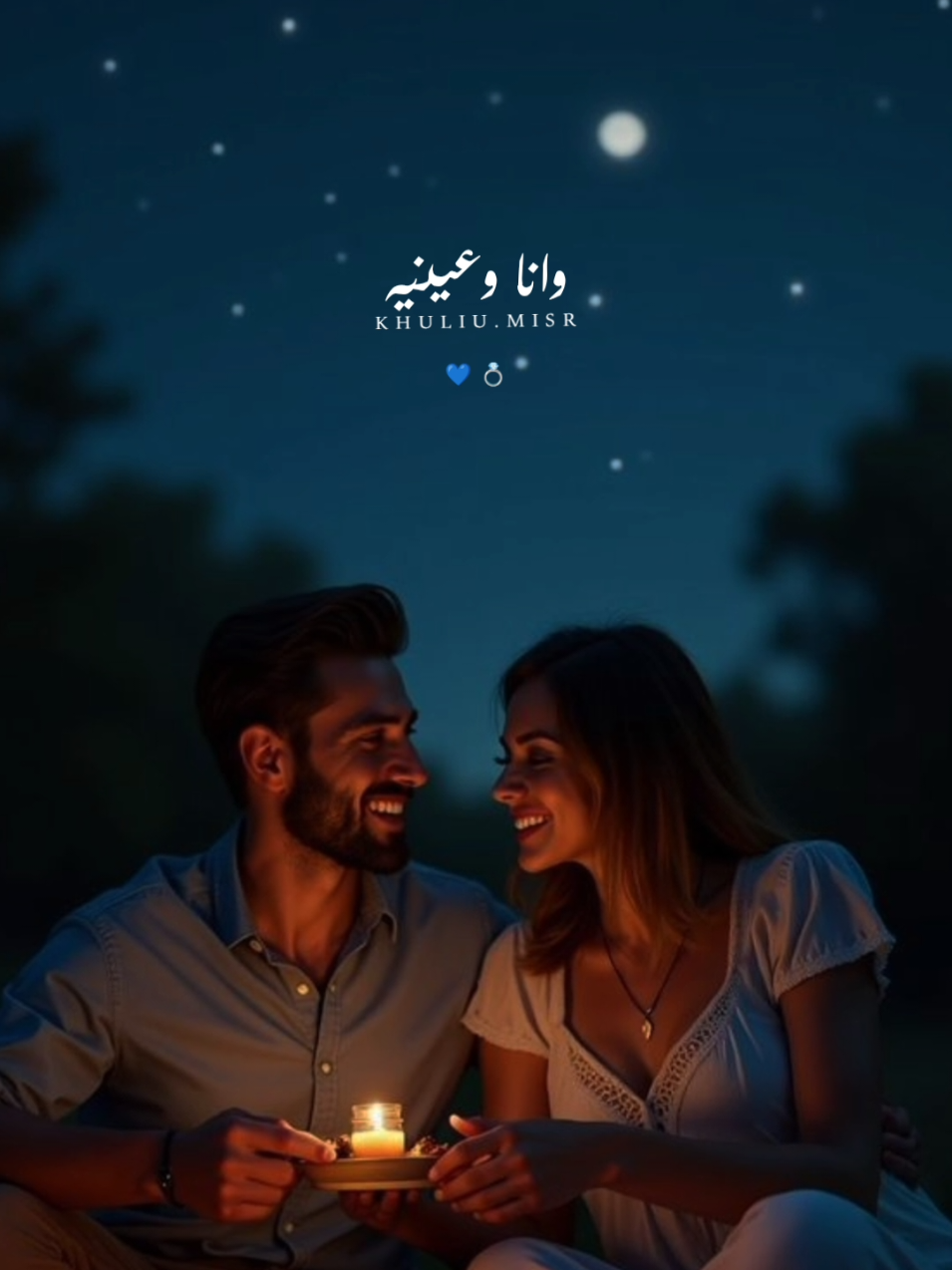الليل ونجومه وانا وعينيه 💙💍 #حسين_الجسمي #انا_والقمر  #هشام_جمال_ليلي_زاهر 