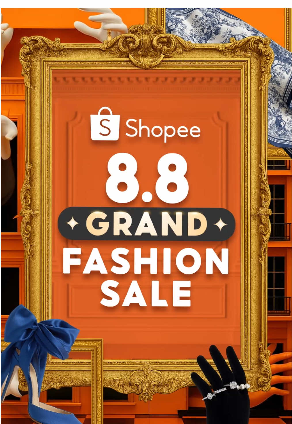Shopee 8.8 Grand Fashion Sale! 👗👠 Dari tanggal 25 Jul - 8 Agt! Yukk, belanja dan nikmati promo Fashion Diskon 25% s/d 50RB, Shopee Live Flash Sale 8RB, & Gratis Ongkir RP0! 🧡 Mantep banget kan?? Jangan lupa checkout produk idaman kamu di Shopee sekarang! 🔥