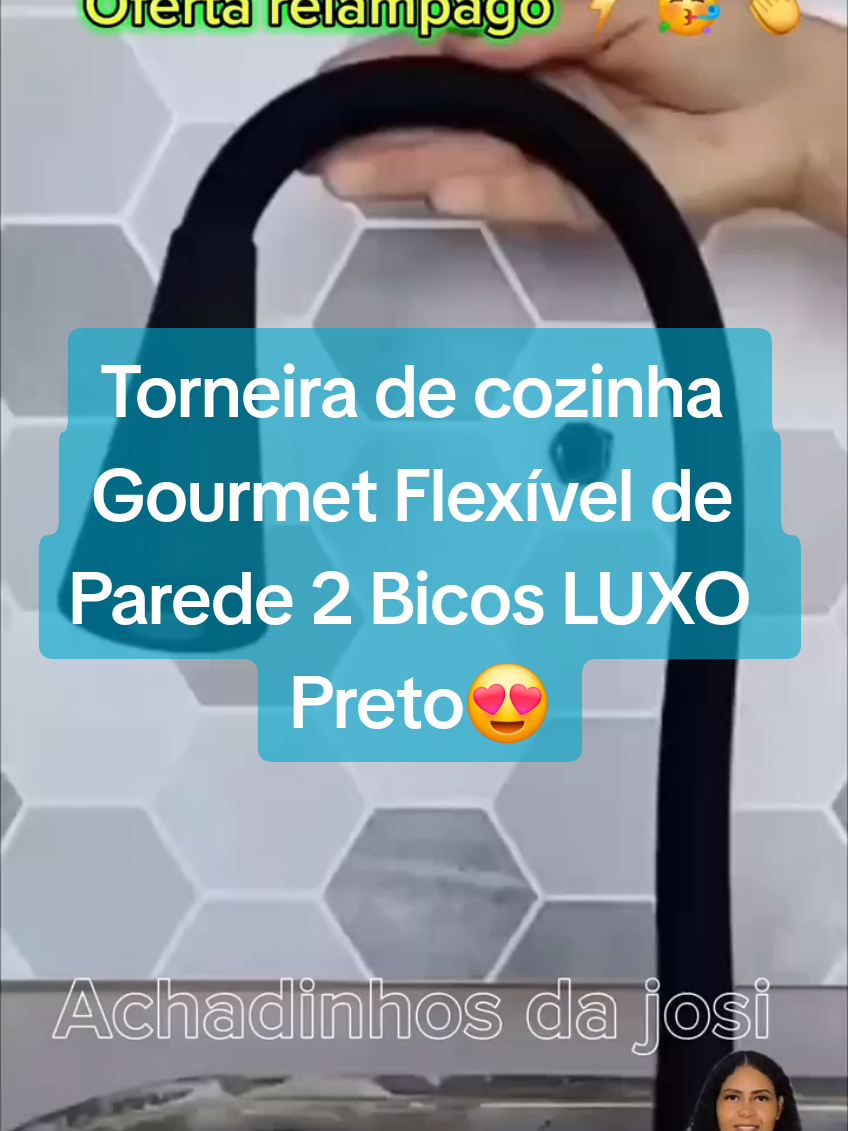 Torneira de cozinha Gourmet Flexível de Parede 2 Bicos LUXO Preto #torneira #torneiras #torneiragourmet #cozinha #cozinhaorganizada #cozinhaplanejada #casa #donadecasa #moda #donadecasa #ofertasdajosi #tiktokshop 