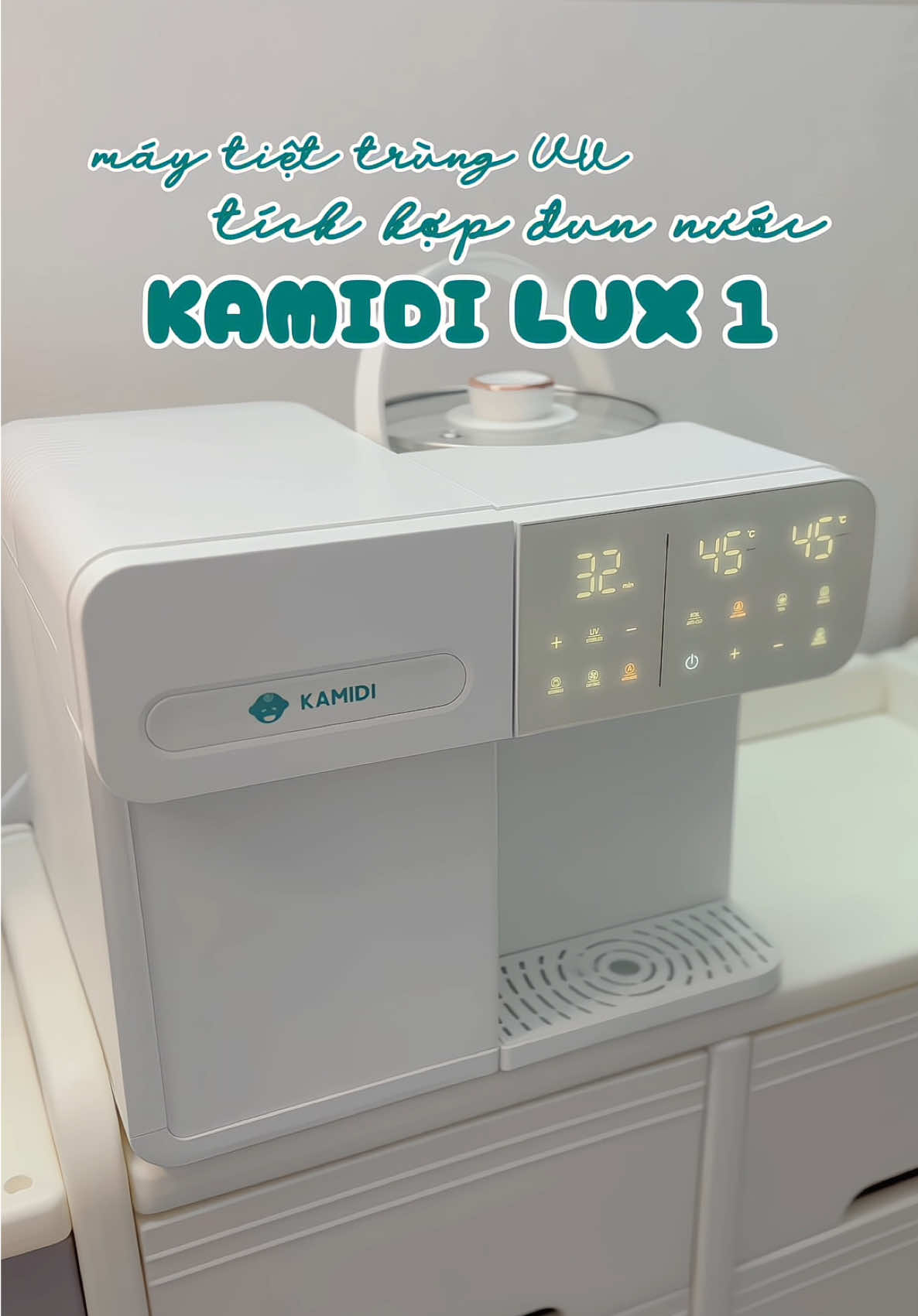 chiếc máy tích hợp nhiều chức năng giúp mẹ chăm con nhàn tênh, zá hơi nhỉnh xíu nhưng đầu tư xứng đáng nha 👍🏻 #mesunnymia #kamidi #kamidilux1 #maydunnuoctiettrunguvc #chamconnhantenh #mebimsua 