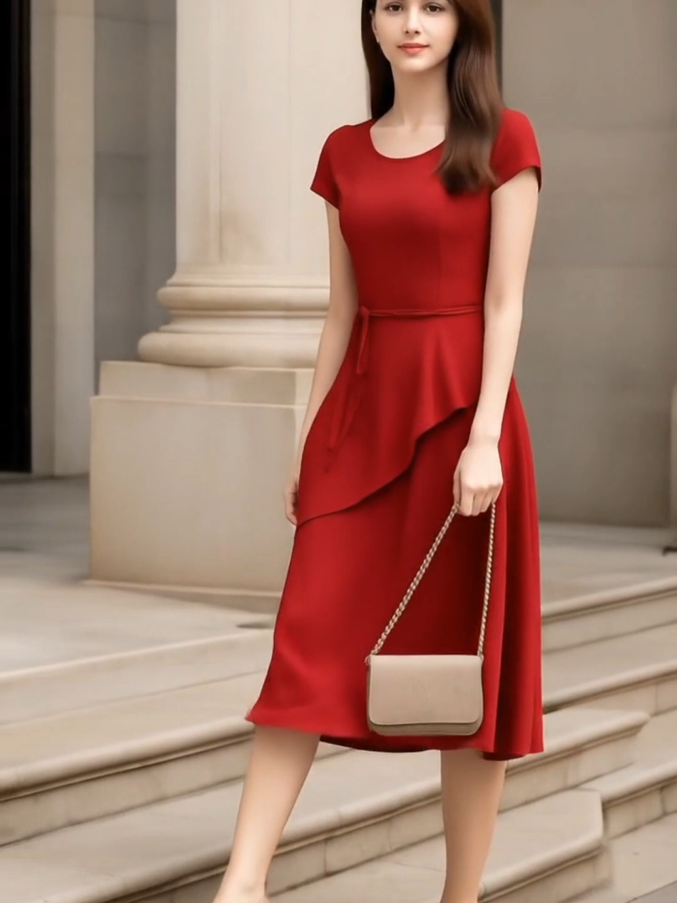 One dress, so many possibilities! ✨ Which color would you rock for a day or night out? Comment below! 👇 #CasualChic #MidiDress #KoreanStyle #WardrobeEssentials
