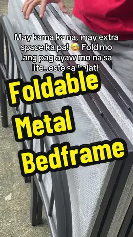 Big comfort, small space! 😍 This foldable bed is your space-saving hero — perfect for surprise guests or tiny condo living. Tiklop-tulog realness! 🛏️✨ Budol approved! #foldablebed #metalsteel #sold #bedframe #foam #higaan #kama 