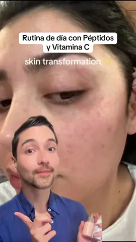 Rutina de día con Péptidos, Niacinamida y Vitamina C #skincare #skincaretips #poros #manchas #colageno #arrugas #peptidos #niacinamida #vitaminac #rutinaskincaredia #rutinadeskincare  #greenscreen 
