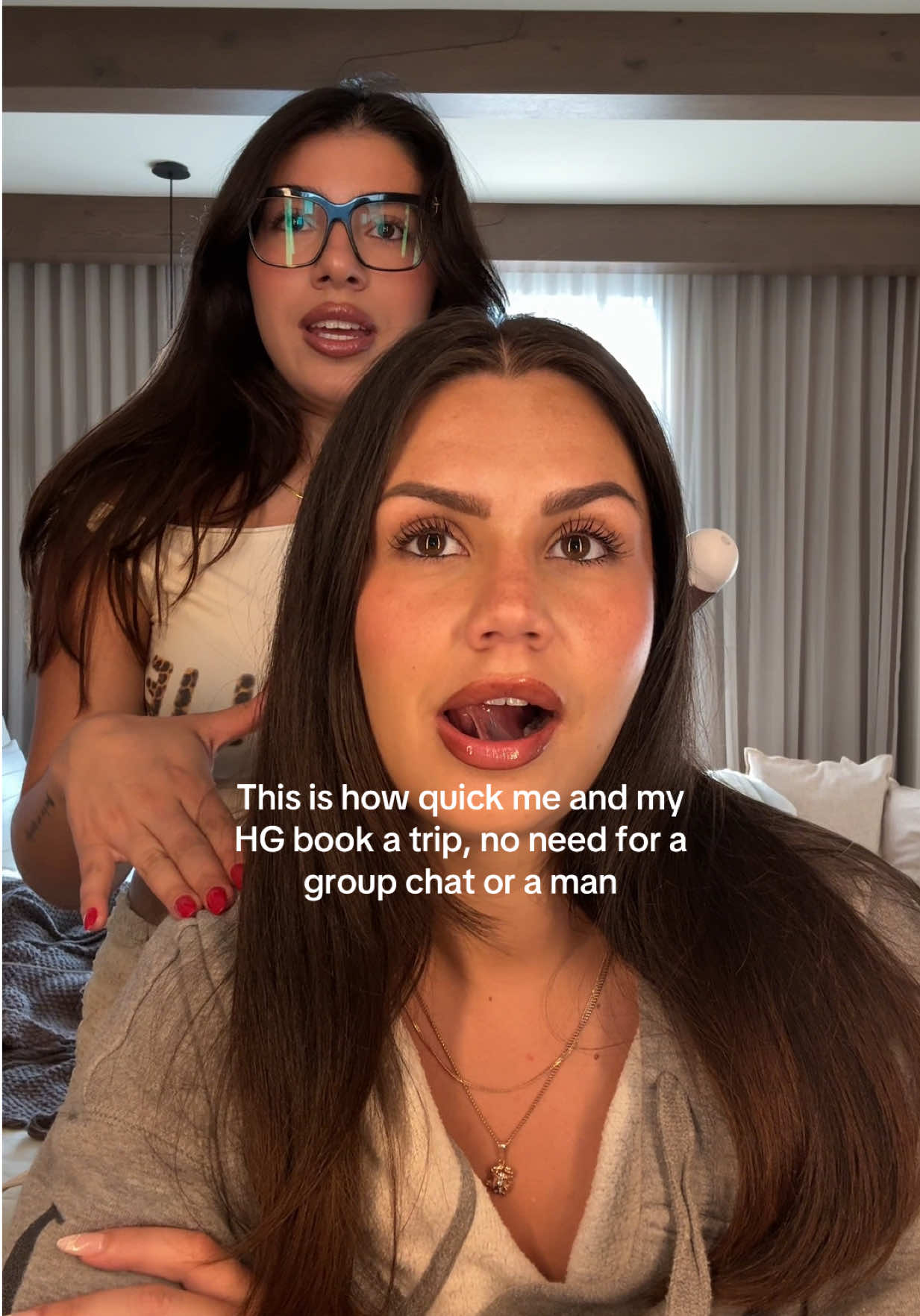 Evil smirk for a diabolical trip #hg #hg #girlstrip #girltrip #travel #bookingatrip #fyp #fypp #fypシ゚ #viral #viraltiktok #girls #girlboss #girlproblems #girlpower @syriatortorahair 