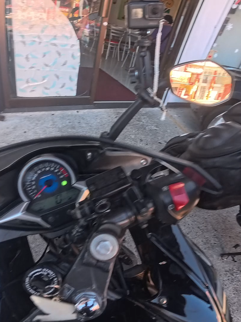 pero que es eso? Ese compa no tiene un gato, tiene un tigre... o dos #motos  #cbr250r