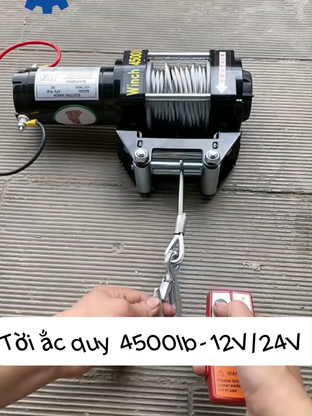 Tời ắc quy 4500lbs- nhỏ mà có võ #viral #thietbinangha #toidien #toiacquy #toiacquy12v