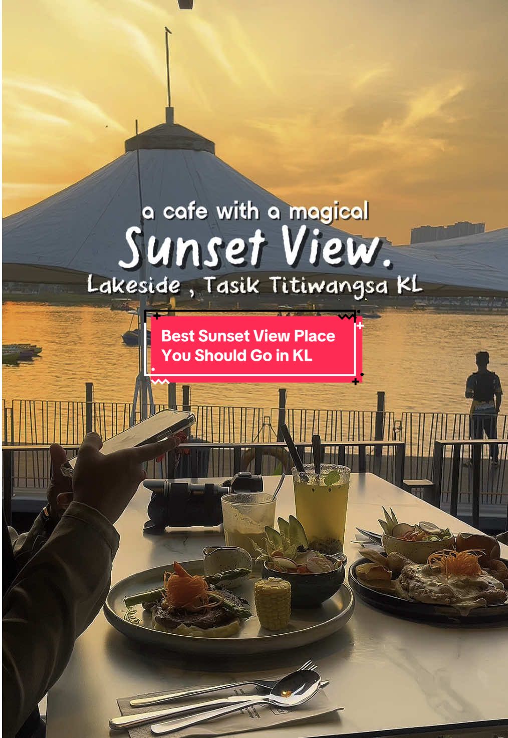 THAT SUNSET THOUGH 😍🌅 Can’t believe there’s a place in KL that feels like a vacation spot abroad! 🌊✨ Right by the lake, with an amazing view and food that hits the spot — perfect for couples or family hangouts 💕 Whether you need to unwind, take Insta-worthy shots, or spend quality time — this is the place to be! 📍 White & Black Lakeside, Titiwangsa 📞 016-753 7030 #fyp #trend #food #halalfood #cafe #restaurant #cafehunting #sunset #cafesunset #sunsetview #tasiktitiwangsa #klfoodie 