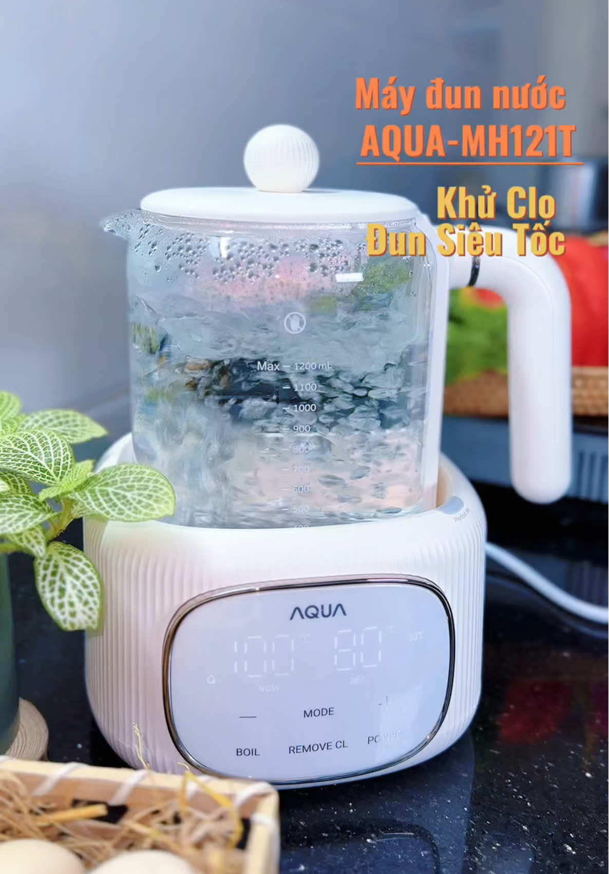 Máy đun nước pha sữa AQUA MH121T . Khử Clo, Đun Siêu Tốc #AQUA #maydunsoikhucloaqua 