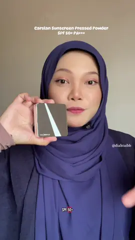 Topup SPF atas makeup? Tak bercapuk langsung! 🔥 #BedakViral #CarslanSPFPressedPowder #PowderSunscreen 