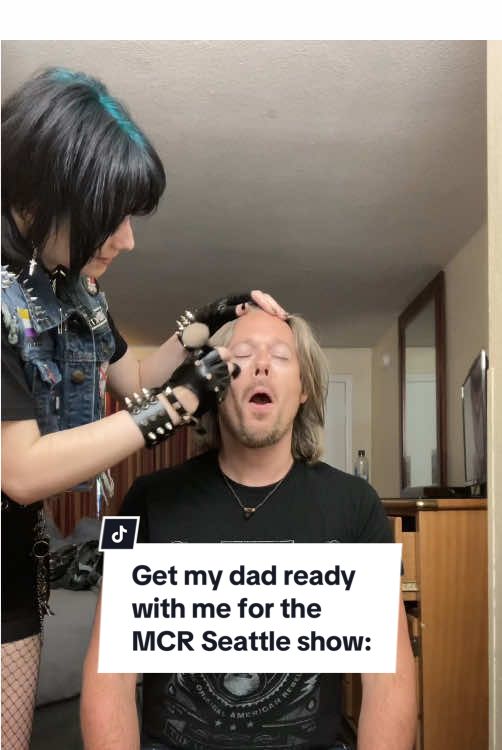 I’m so sorry if the audio/lighting is bad 😢🎀 But it took us like— a good 45 mins to get his eyeliner on cause he was being a whiny lil’ baby.  . . . #mcr #longlivetheblackparadeseattle #fyp #reels #trending 