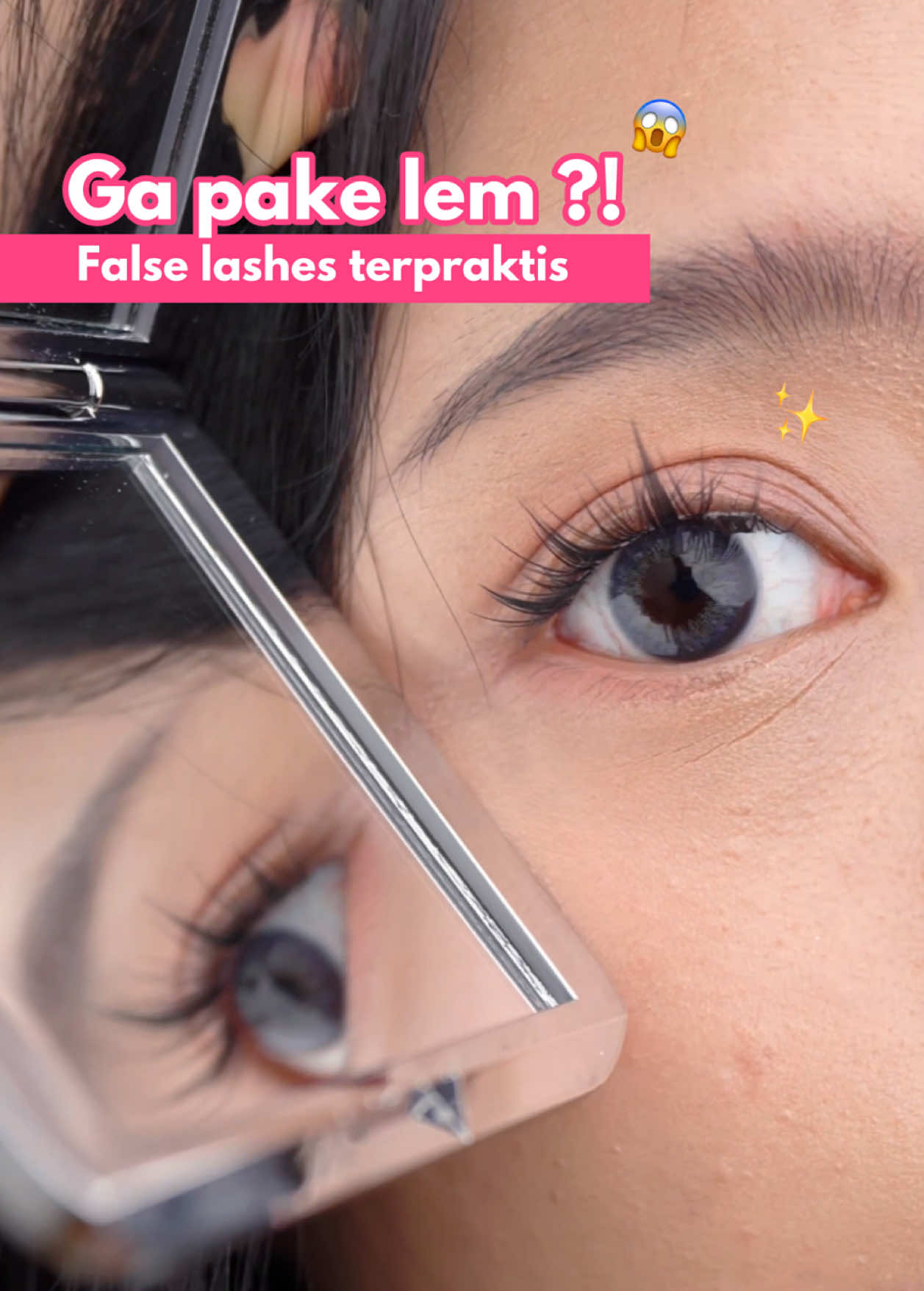 False lashes terpraktis ? Ga pake lem loh ! 😱 Mana cakep banget lagi 😭🫶🏻 #eyelashes 