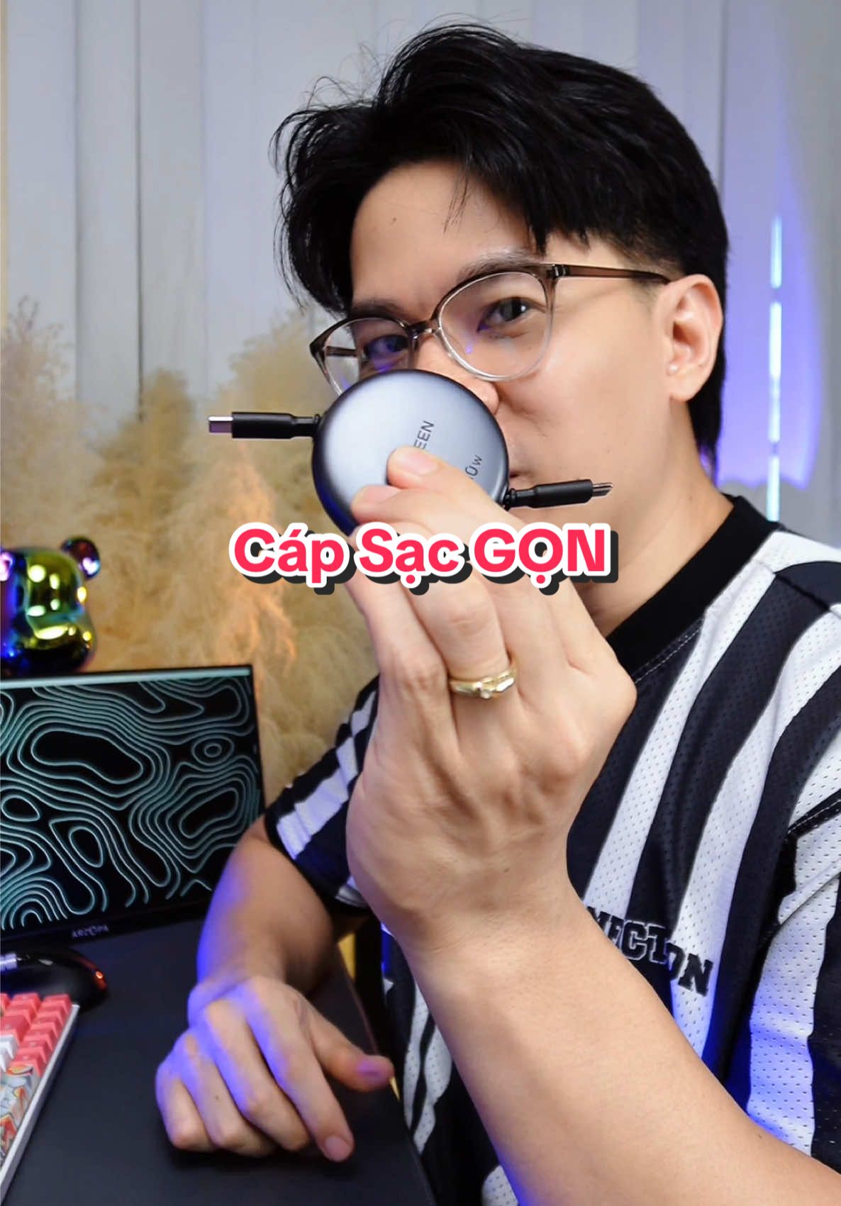 Cáp sạc thu gọn này mang ra ngoài hay để trên bàn làm việc đều ngon #ongbobaconreview #LearnOnTikTok 