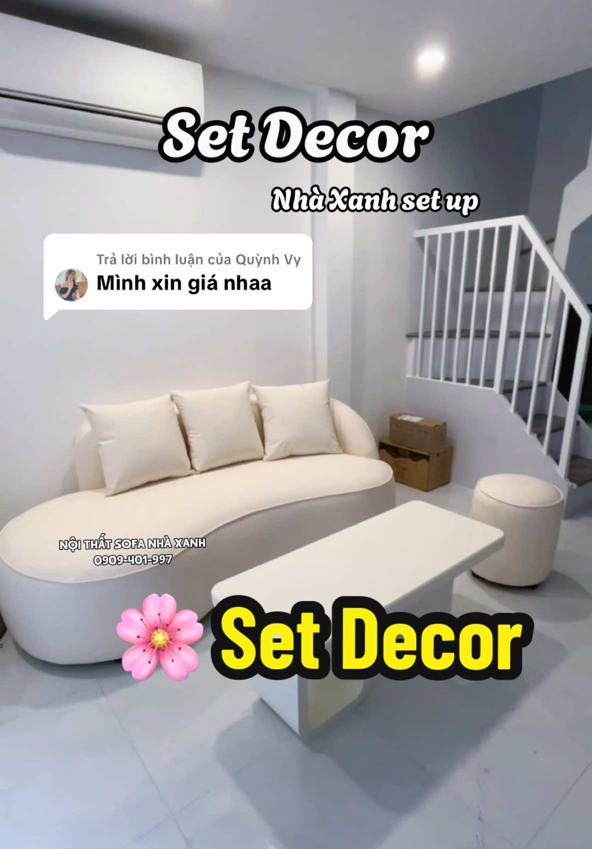 Trả lời @Quỳnh Vy Decor nhà set nhà xinh ạ , chất da dễ vệ sinh , màu kemm kemm xinh nhở , bạn nhắn mình tư vấn & bao gia nhen #noithatsofanhaxanh #sofa #nhadep #homedecor 