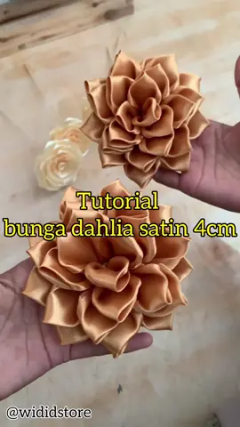 tutorial bunga dahlia satin 4cm #tutorial #bungadahlia #pitasatin 