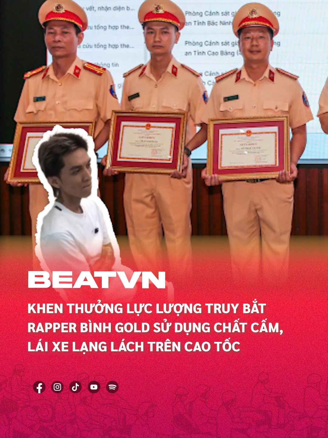 Khen thưởng lực lượng truy bắt rapper Bình Gold trên cao tốc #beatnetwork #beatvn #hoangacid