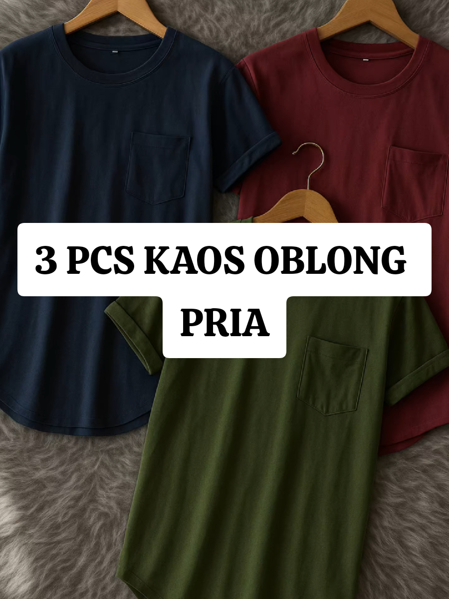 3 PCS KAOS OBLONG PRIA #kaospria #kaos #kaosdistro #fyp 