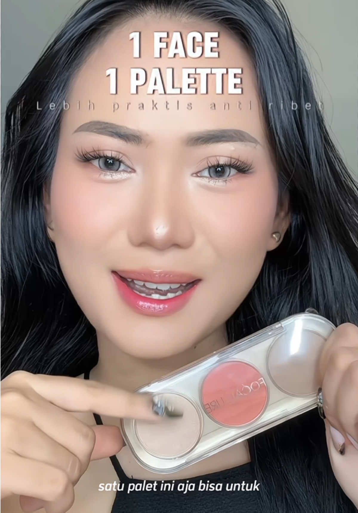 Demi apa face pallet ini beneran anti ribet cukup pake 1 produk aja bisa untuk satu muka #facepalette 