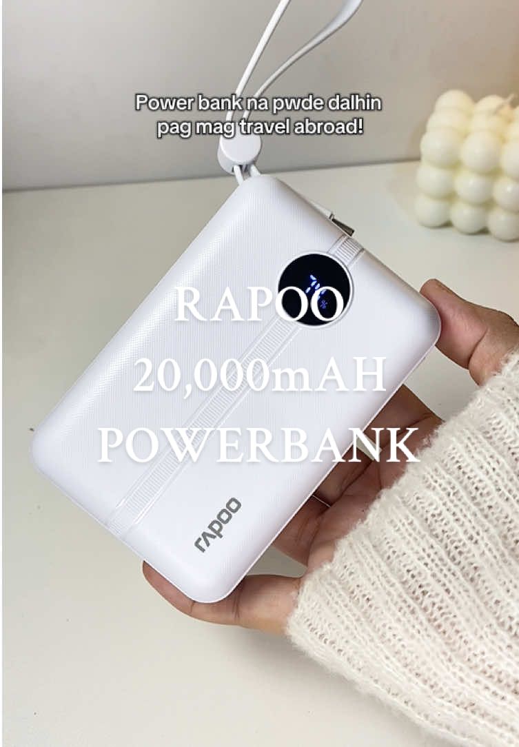 Bye bye, low battery 🔋 Compact. Fast. Complete with built-in cables. Rapoo RH20ms Pro — may Lightning and Type-C built-in cables na! Hindi ka na maghahanap ng charger. Sobrang handy pa with the lanyard, kasya sa bag, and perfect sa students or commuters. #rapoorh20mpro #fyp #rapoopowerbank #powerbank #techtok #techsaya #powerbankmurah #powerbankmini 