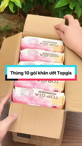 Thùng 10 gói khăn ướt Topgia 80 tờ đang trợ giá còn 146k miễn ship tận nhà #xuhuong #topgia #khanuottopgia #khangiayuottopgia #khanuot 